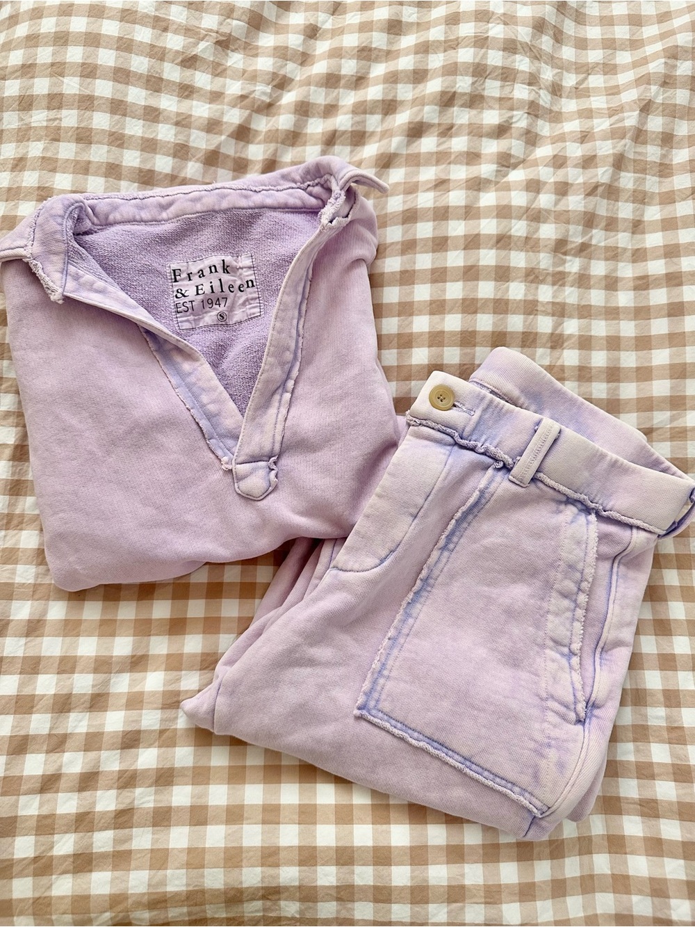 Frank & Eileen 2pc. Set Patrick Henley & Penny Sweatpant Triple Fleece Lilac S